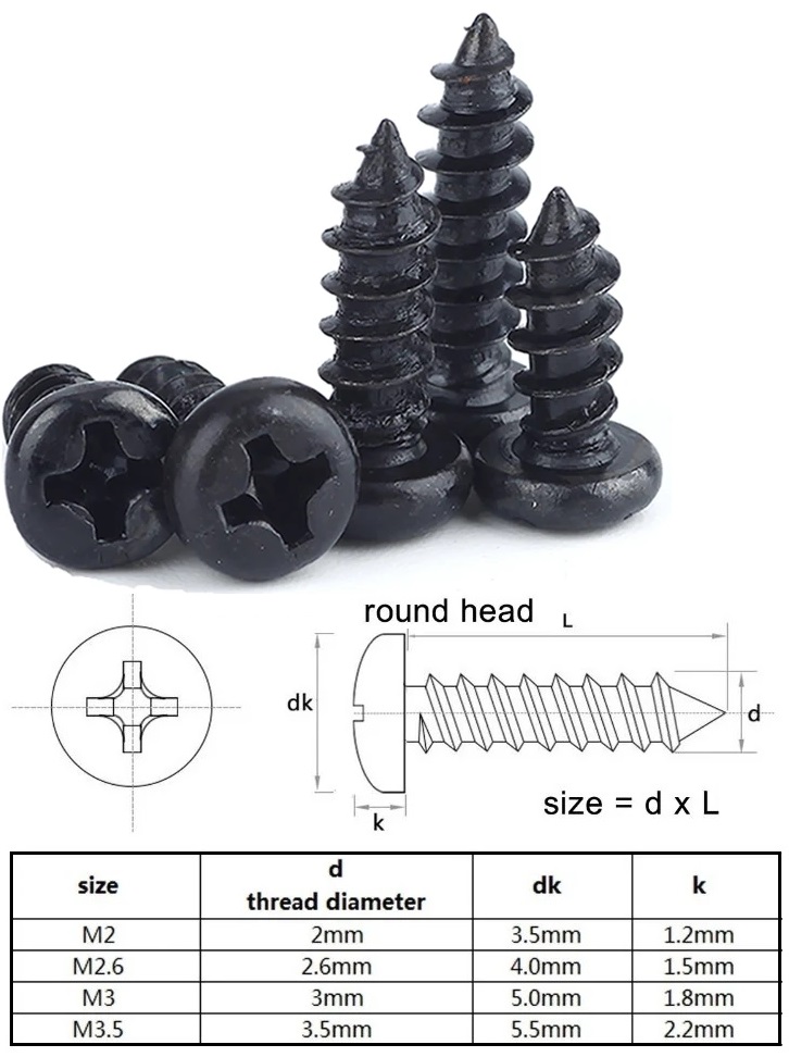 Tornillos rosca chapa negro